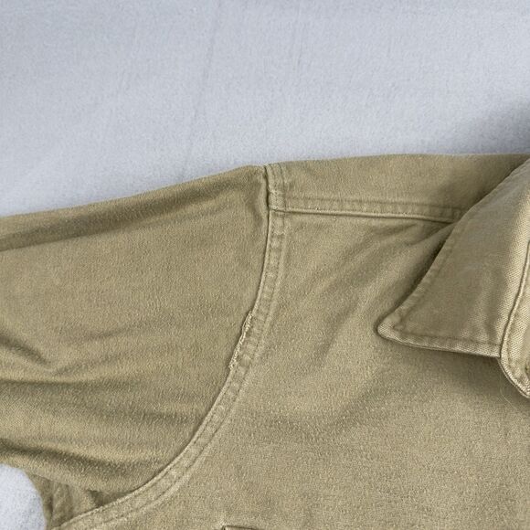 Vintage Cabela's Button Up Flannel Shirt (Sage) Mens Lg Chamois USA Made - Picture 13 of 13